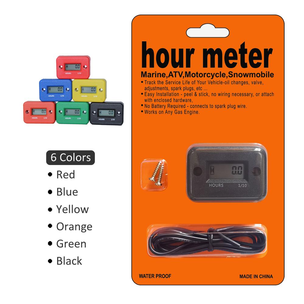 Tach Maintenance Hour Meter Tachometer for 2 or 4 Stroke Gas Engine Motorcycle Small Engines Boat Motorcycle Accessories: Timer