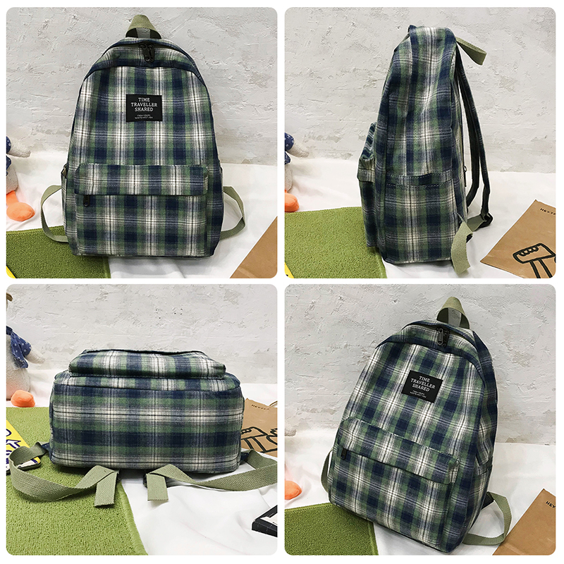 Eenvoudige Gestreepte Rugzakken Vrouwen Leuke Student Plaid Schooltas Voor Tiener Meisjes Harajuku Vrouwelijke Mode Reizen Laptop Rugzak