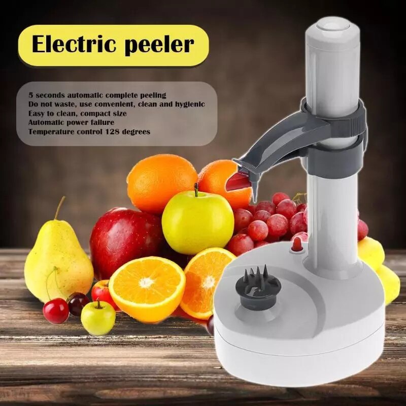 1PC Electric Spiral Apple Peeler Cutter Slicer Fruit Potato Peeling Automatic Battery Operated Machine Peeling Supplies