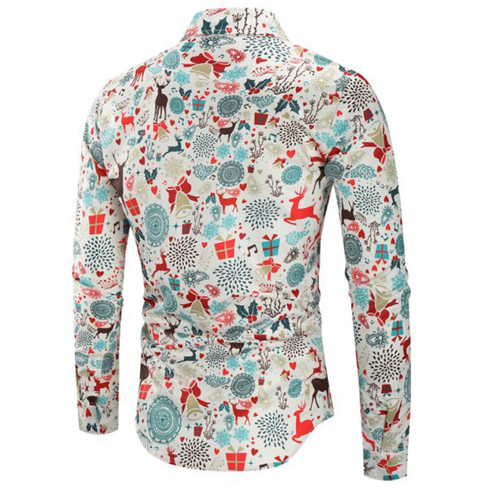 Miesten paidat miesten paidat joulupaita pusero miesten rento teema napit paita toppipuserot camisa masculina