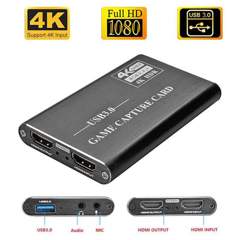 4K HDMI Game video capture Card USB3.0 1080P Grabber Dongle hdmi capture card for OBS Capturing Game Game Capture Card Live