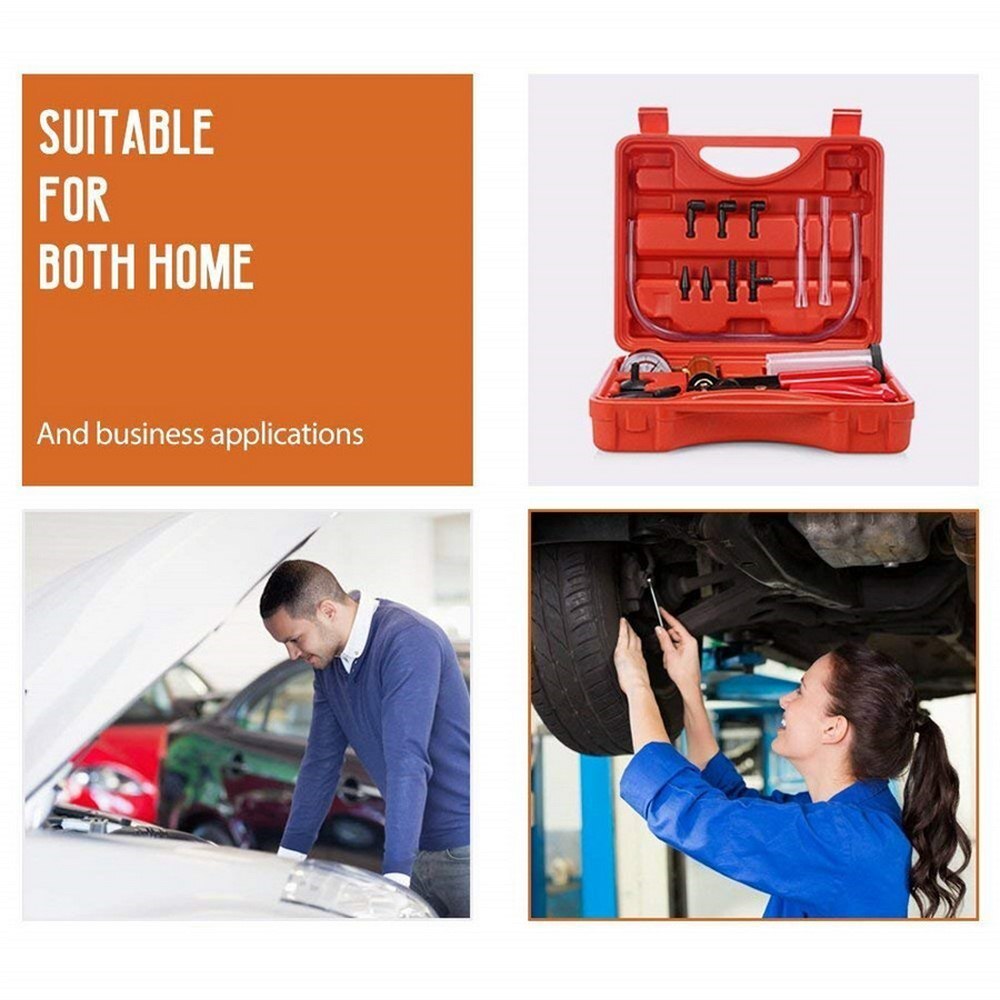 Manual Brake Clutch Bleeder Tester Kit Vacuum Pump For Car Motorcycle Vacuum Testing Tool