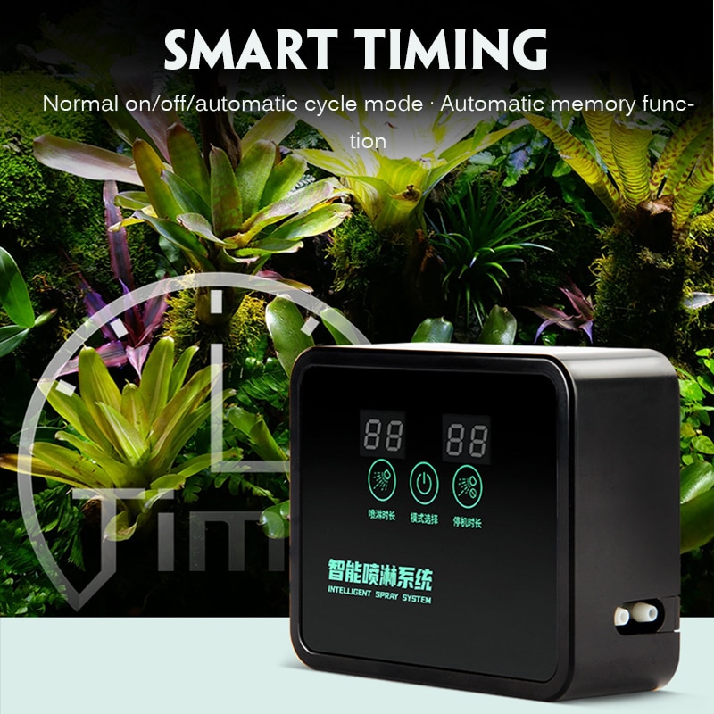 Intelligent Automatic Mist Spray System Set Electronic Timer Vivarium LCD Screen Sprinkler Controller Terrarium Spraying Kit