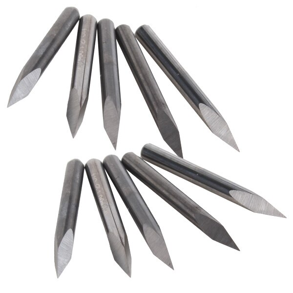 10x Carbide Staal 15 Graden 0.1mm CNC Router Driehoekige Piramide Graveren Bits