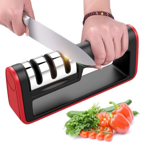 3 Stages Multifunctional Knife Sharpener Handle Hard Carbide Ceramic Sharpening Stone Household Sharpener Tools Household