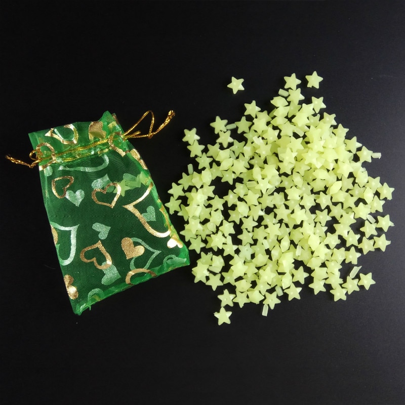 180pcs/pack 3D Small Stars Glow in the Dark Luminous Fluorescent Plastic Wall Toys Stars Luminous for Kid Bedroom Decoration