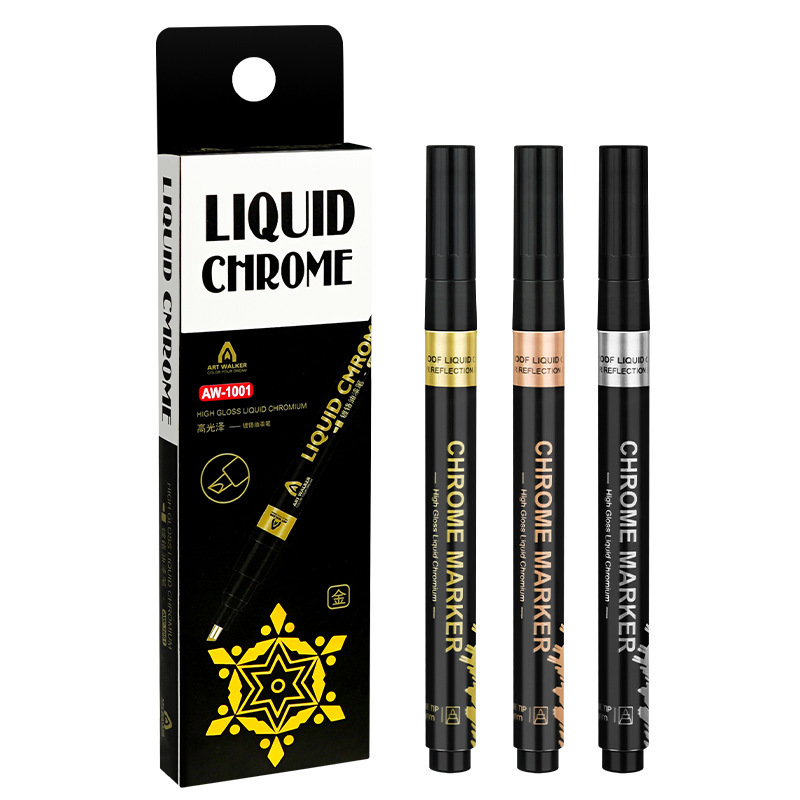 Chrom Spiegel Marker Stift 0,7mm 1mm 2mm DIY Zeichnung Farbe Stift Spiegel Marker Chrom Silber Gold Marker Auto Styling Kunst Handwerk