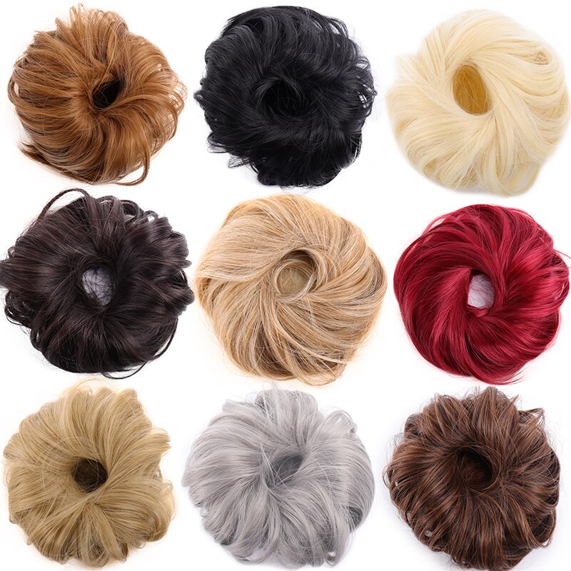 JINKAILI-Chignon à donuts souple élastique | Chignon synthétique en forme de toupet, chouchou enroulé pour Extension queue de cheval pour femmes