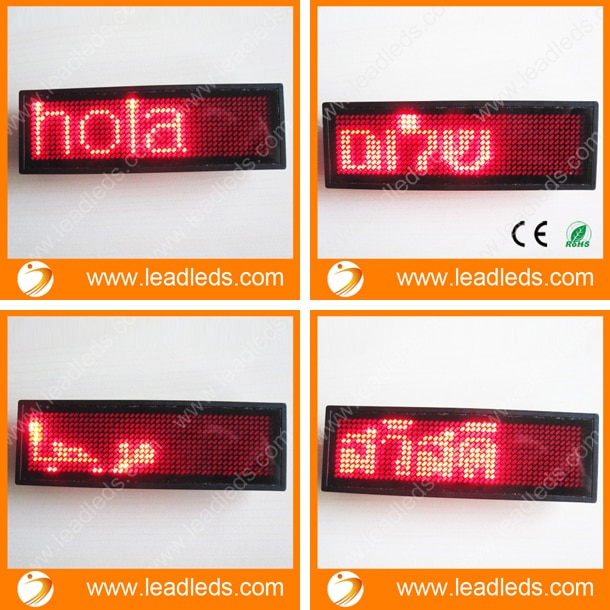 RED LED Name Badge Tag Programmable Sign Moving LED Message Display
