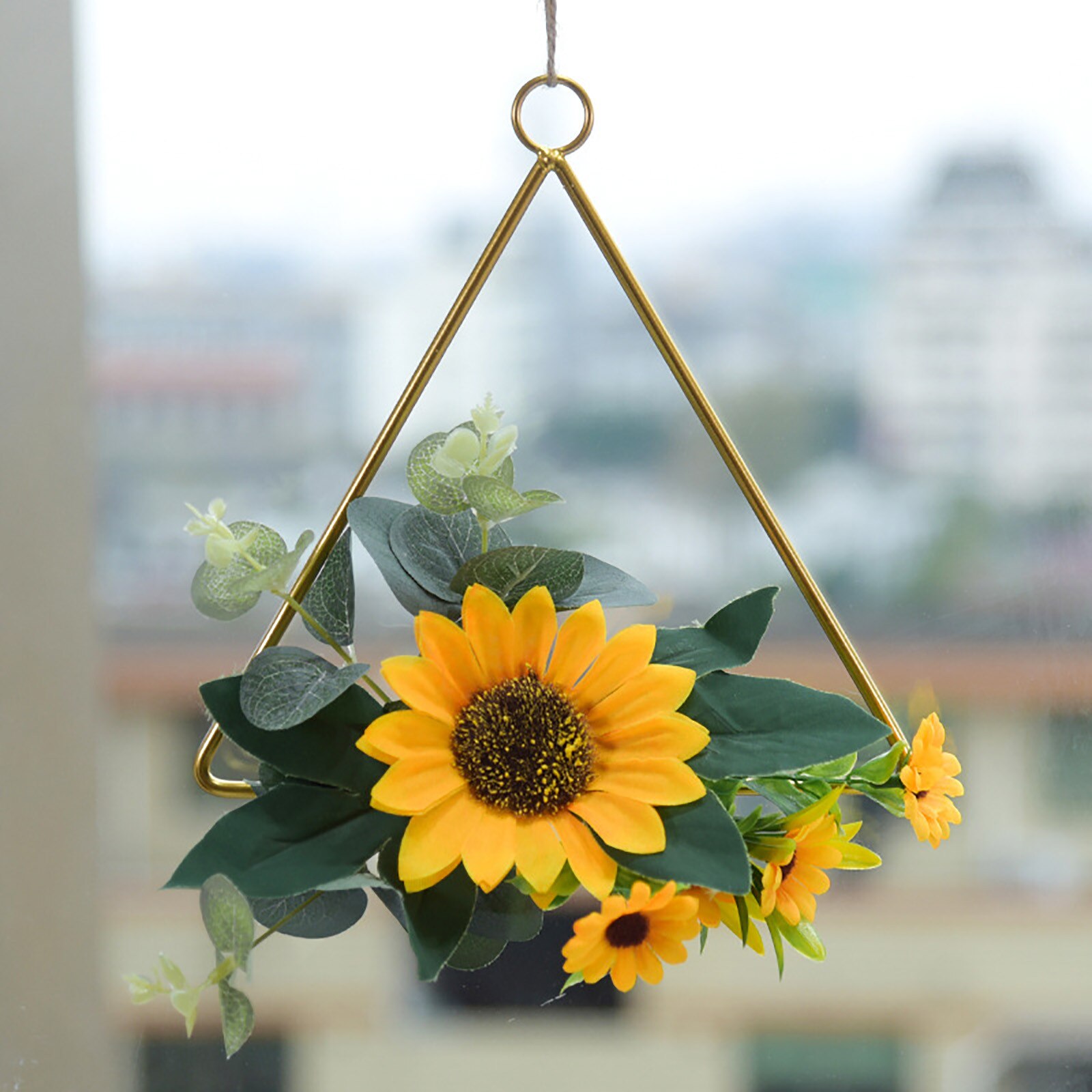 Gold Iron Metalen Ring Hoepel Bloemen Krans Handgemaakte Bloemen Metalen Hoop Wedding Guirlande Verjaardag Baby Shower Krans Decoratie # T2P: C