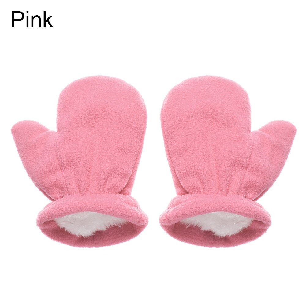 Vuosi 1 pari vauva talvi paksut hanskat polar fleece paksuus lämpimät lasten lapaset pitää sormen lämpimänä hanskat 1-3 vuotta lapsille: Vaaleanpunainen