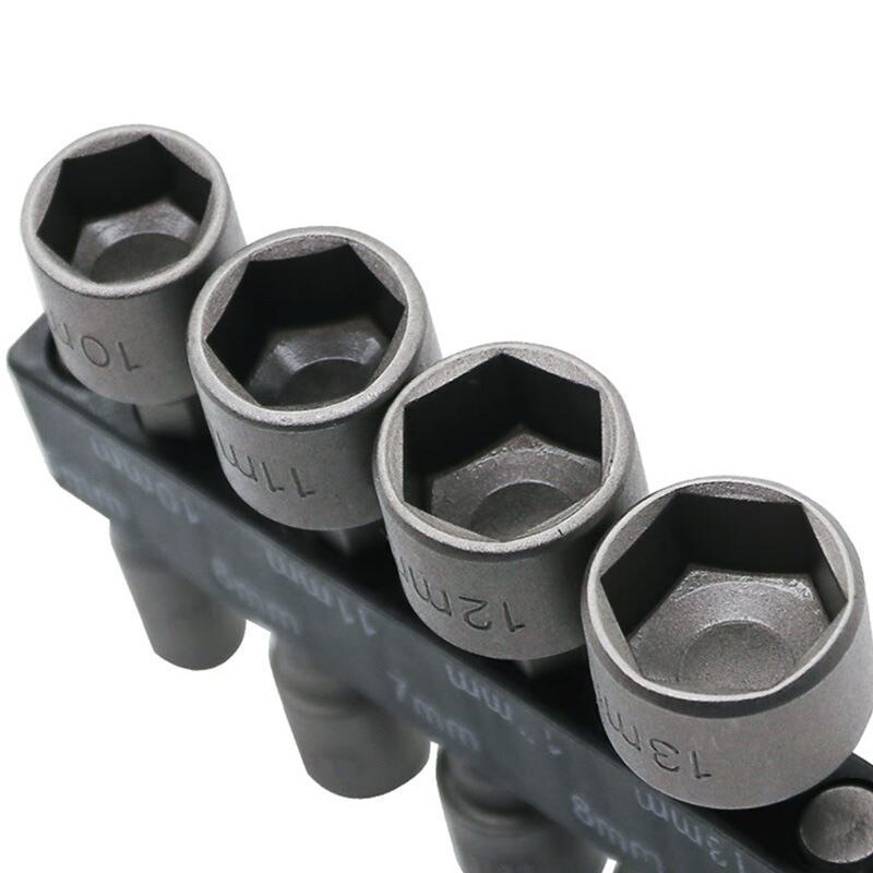 9/14pcs 5 To 13mm Hexagonal Shank Hex Nut Socket 1/4" Screw Metric Driver Tool Set Adapter Drill Bit
