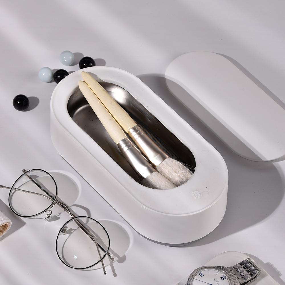 Mini ultralydsrenser 45000hz højfrekvente vibrationssmykker briller urvask renser sonisk rengøring