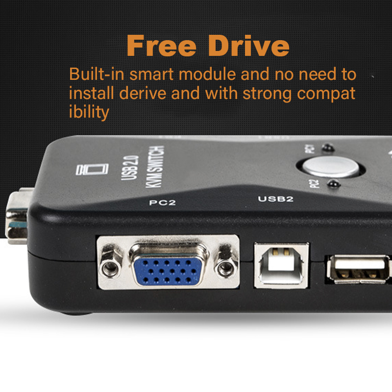 Usb Kvm Switch 2 Port Vga Svga Switch Box Usb 2.0 Kvm Muis Switcher Toetsenbord 1920*1440 Vga Splitter doos Sharing Switch