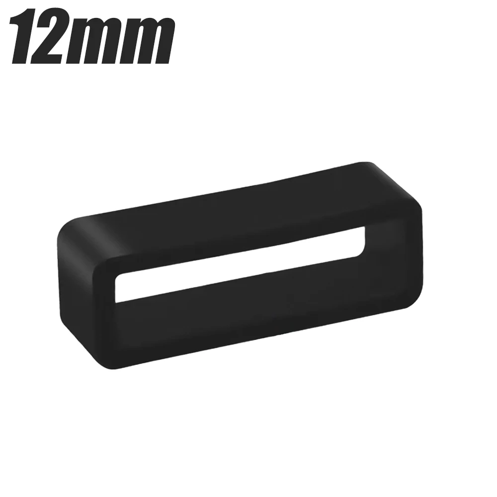 Rubber Ring Watch Strap Loops Silicone Replacement Watchband Keeper Holder Retainer 12 14 16 18 20mm Movable Watch Ring Circle: XXL / WHITE