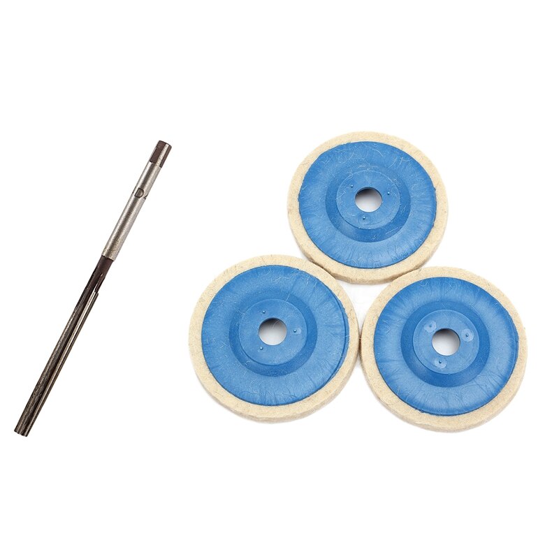 6 Flutes 4mm Cutting Diameter HSS Hand Reamer with 3Pcs 100mm 4Inch Grinding Pad Wool Polishing Disc