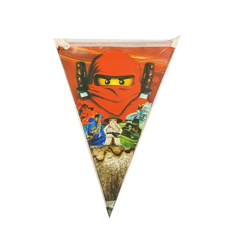 Ninjagoing Party Decoration Disposable Tableware Supplies Paper Plate Cup Napkin Baby Shower Kids Birthday Party Supplies: flags-10pcs