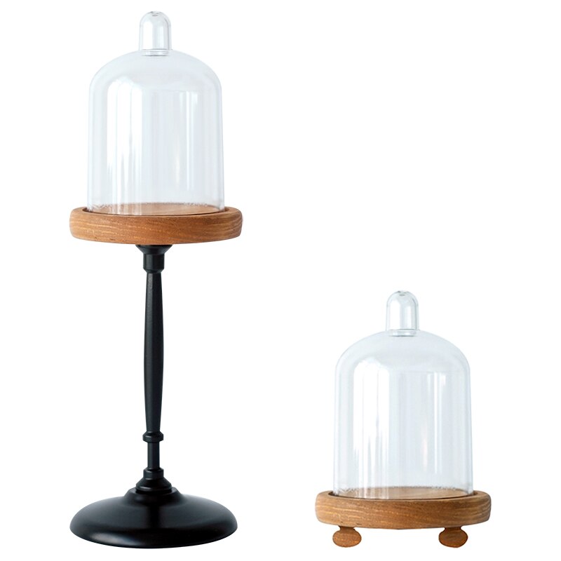 Sweetgo wood cupcake stativ miclandscape/konserverede blomst lysestager med pc kuppel fest leverandør til bryllup