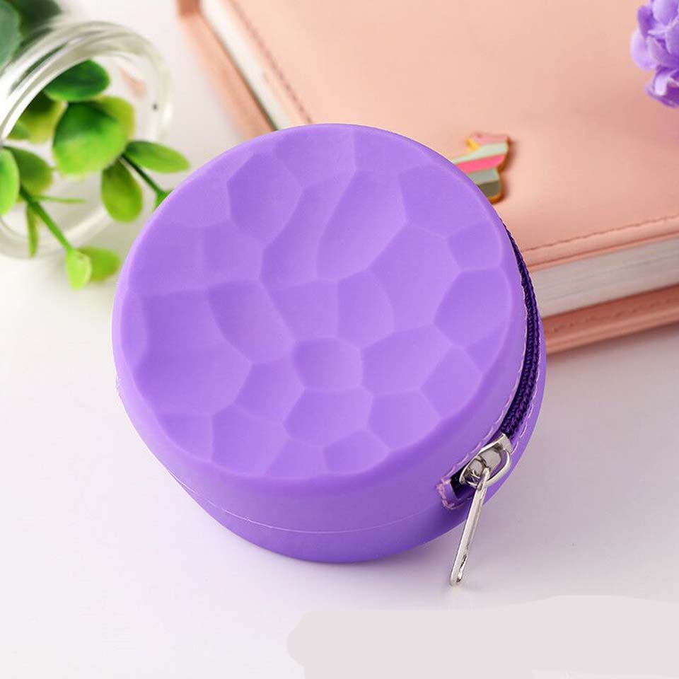 Cute Cat Round Women Silicone Short Wallet Girls Mini Coin Purse Key Wallet for Female Daily Clutch Purse Headset Bags