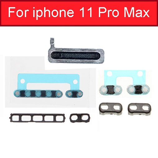 Louder & Speaker & Microphone Anti Dust Mesh and frame For iPhone 5 Se 6S 7 8Plus X XS XR 11 Pro Max Dust filter Repair Parts: For 11 Pro max Black