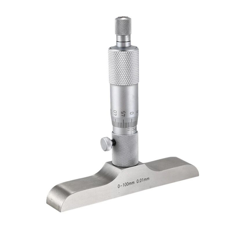 Micrómetro de profundidad de 0-100mm, 100mm, 0,01mm, calibrador con 4 varillas, herramienta de medición