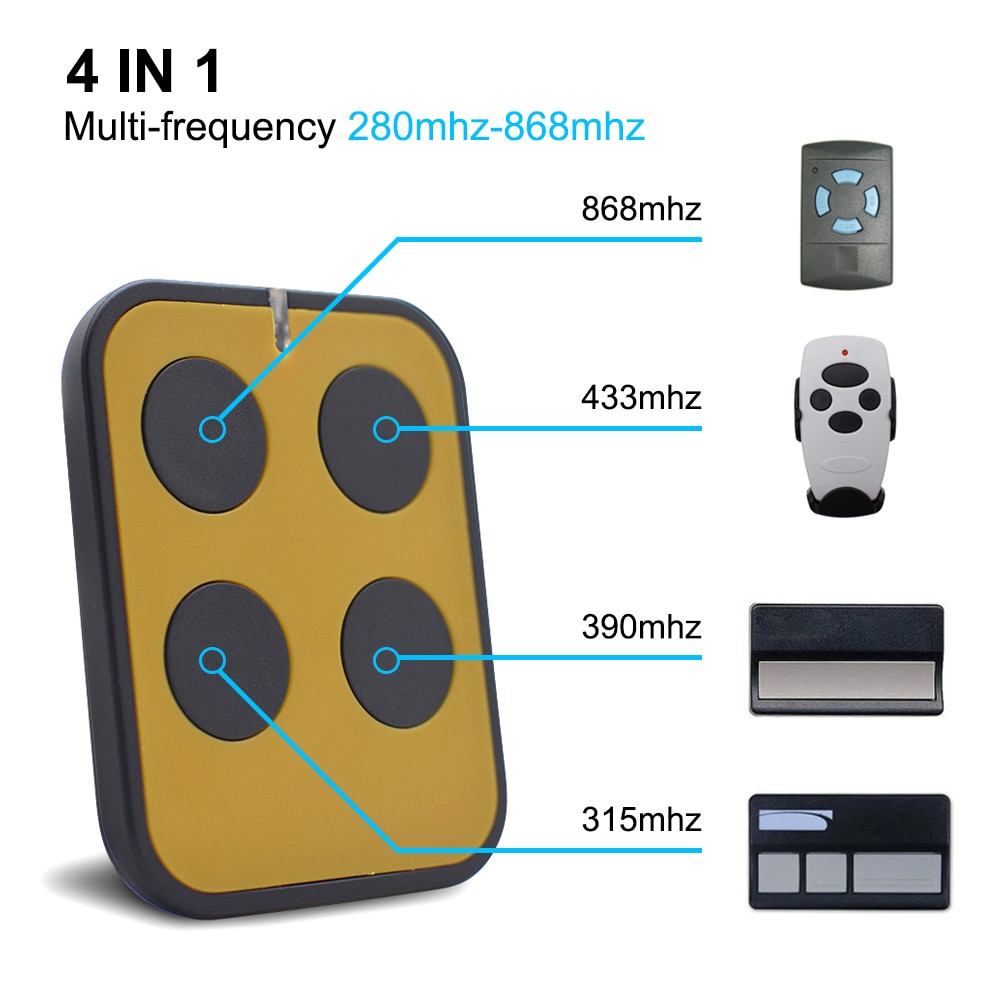 Rolling Code Remote Control Duplicator 287-868MHz Garage Door Opener 4 in 1 Transmitter Gate Keychain Newest Scimagic-Multi
