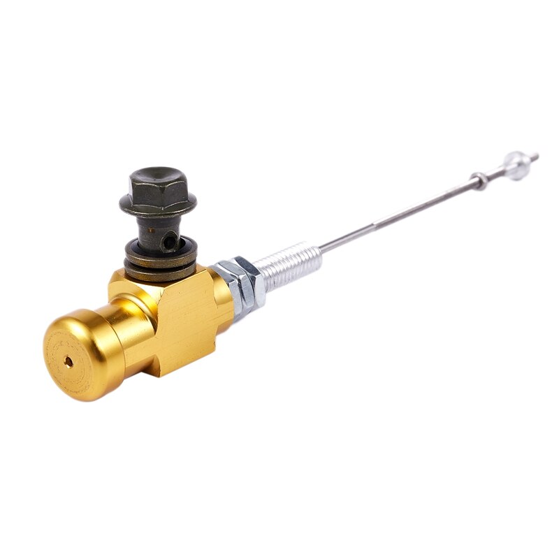 2 stk motorcykel hydraulisk kobling hovedcylinderstangbremsepumpe  m10 x 1.25mm aluminium - guld & rød