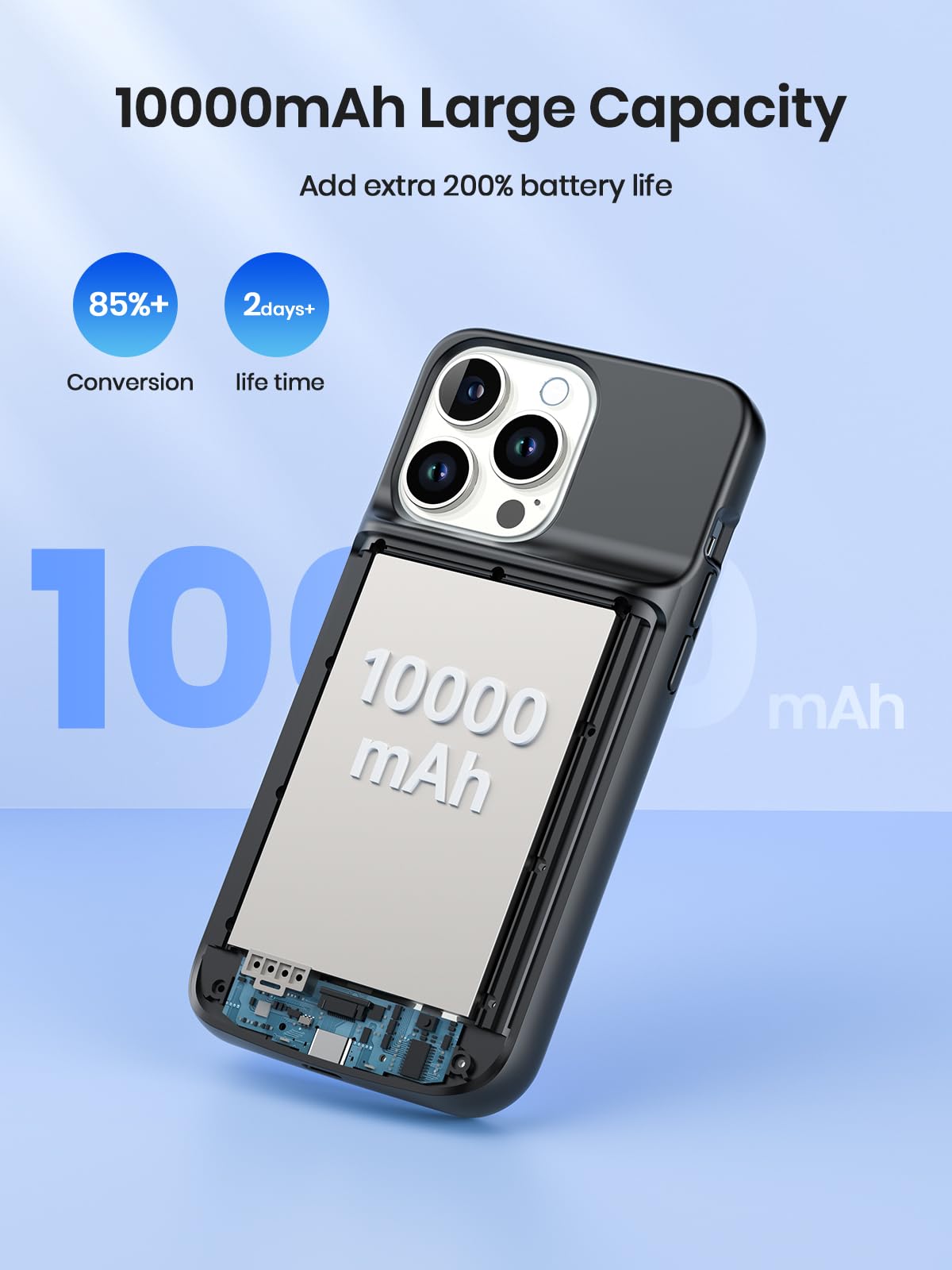 10000mAh Draadloze Batterij Oplader Case voor iPhone 15/15Pro/15 Pro Max Plus Draagbare Dunne Power Bank cover Batterij