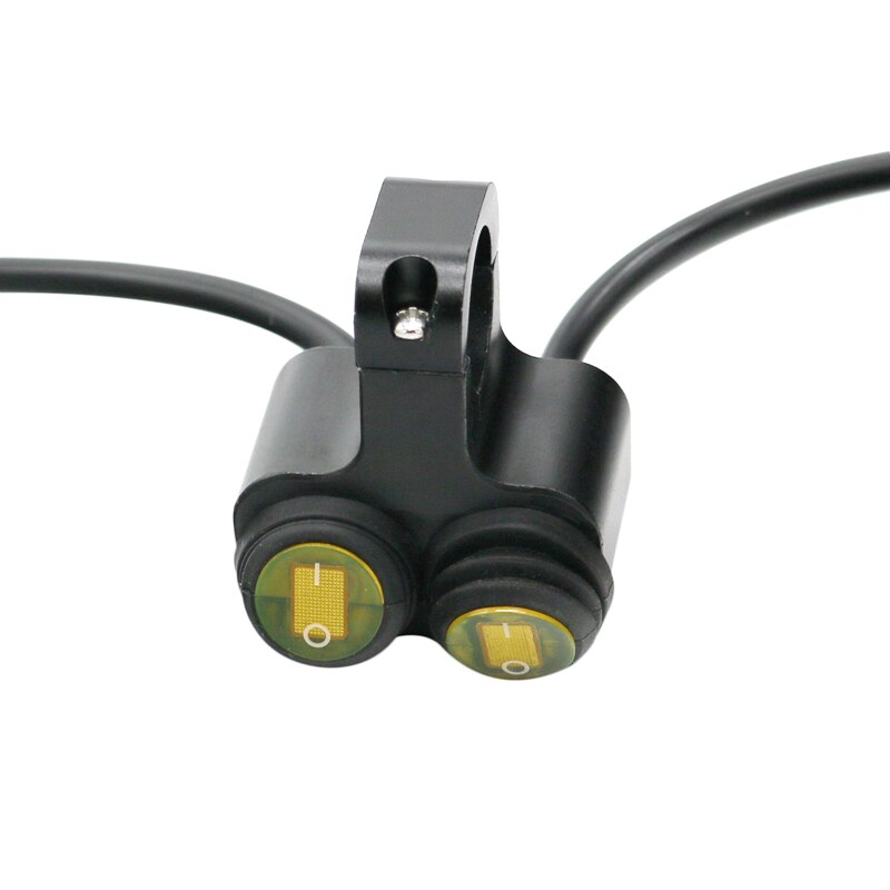 MoFlyeer Motorcycle Handlebar Switch 2 Control Button Motorbike 22mm 7/8" Bar Refit Switches ON/OFF Indicator