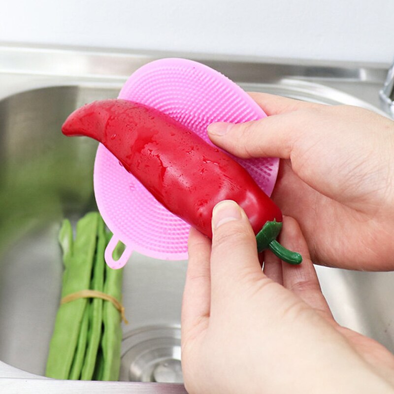 Multifunctional Silicone Brush Kitchen Dishwashing Sourcing Pad Decontamination Pot and Bowl Cleaning Brush Anti Table Mat