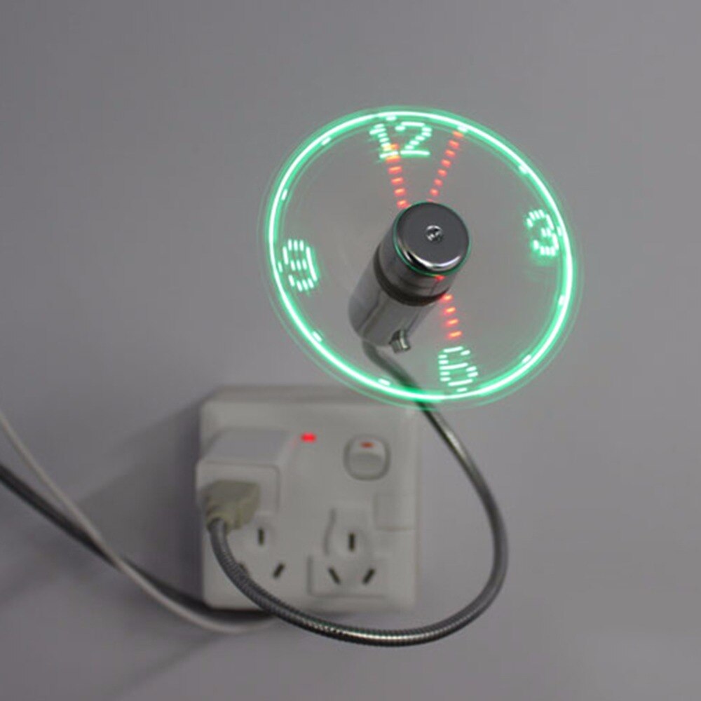 Gadget USB Mini lumière LED Flexible USB ventilateur horloge de bureau horloge Cool Gadget affichage du temps Durable refroidisseur pour PC portable