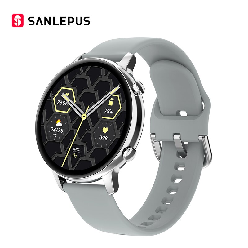 SANLEPUS 2022 Neue Clever Uhr Mit Machen Anrufe MP3 Musik Wasserdicht Männer Frauen Uhren Smartwatch Für Samsung Android Apfel: grau