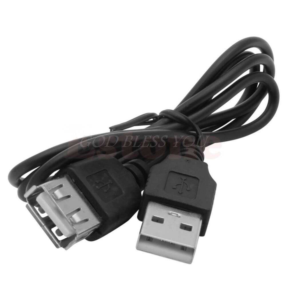 Black USB 2.0 Male to Female Extension Extend Cable Cord