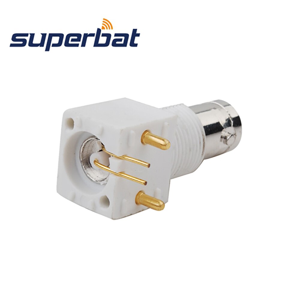 Superbat, 10 Uds., conector BNC, conector pasante comercial, conector hembra de ángulo recto, montaje PCB