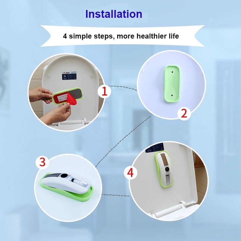 Intelligent Toilet Sterilizer UV Light Disinfection Rechargeable Solar Power Automatic Toilet Lid Sterilizer Bathroom Accessory