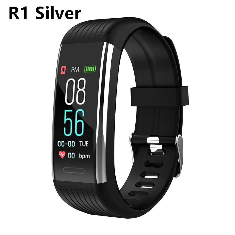 Smart Bracelet Waterproof Sport Health Smart Band Heart Rate Monitor Blood Pressure Fitness Tracker Watch PK Mi Band 3 4: R1 Silver