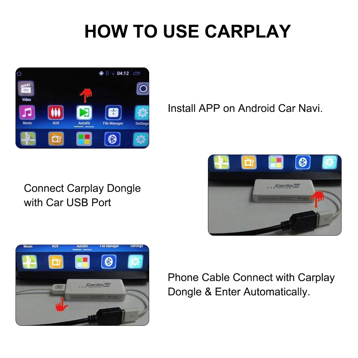 Carlinkit usb smart car link dongle android car navigation for apple carplay module auto smart phone usb carplay adapter