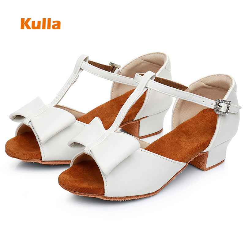 Chaussures de danse latine blanches pour filles, chaussures de Salsa pour enfants, , Performance, taille 26-40, salle de bal, Jazz, femmes
