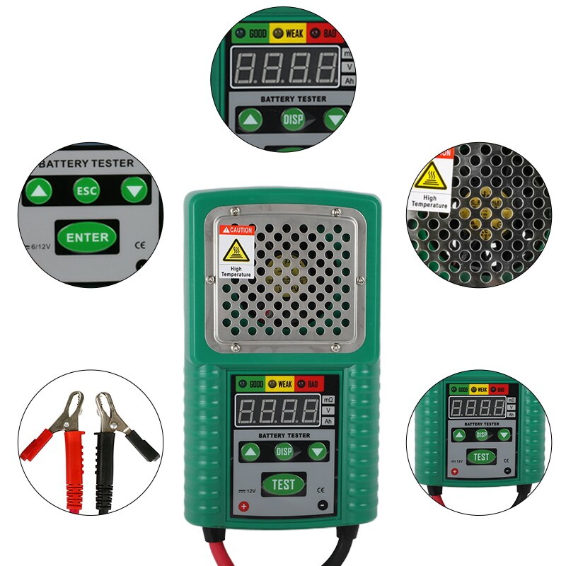 DUOYI DY226 Battery Tester 6V 12V DC Quick Cranking Charging Circut Tester UPS Automotive Solar Energy Storage Marine Battery