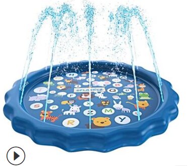 Splashez 3- i -1 sprinkler til børn, sprøjtepude og svømmepøl til læring - sprinklerbad til børn , 60 '' oppusteligt vand: Dyb blå