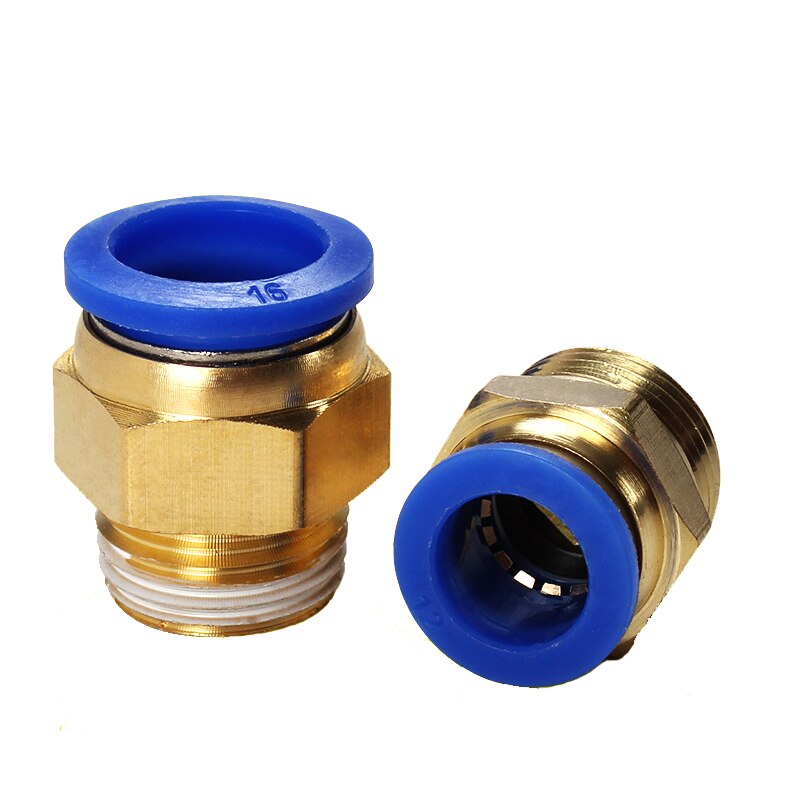 Pneumatisk Hurtigkobling Messing Hankjønn Gjenge 1/8"-1/2" BSPT til 4-12mm OD Slange