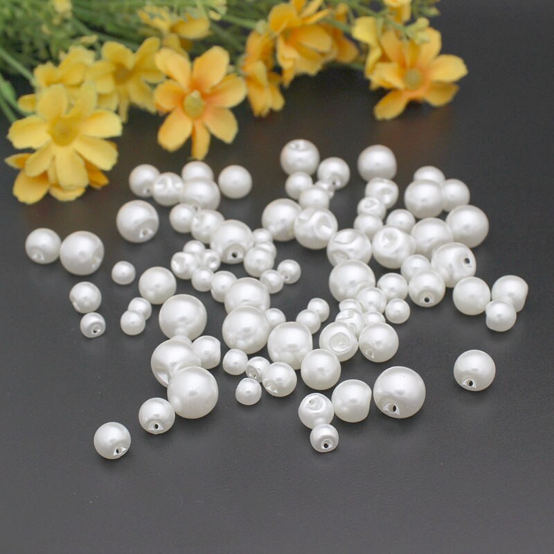 50pcs/lot mix Size 4 side hole white color pearl buttons clothes sewing accessory crafts decorative buckl buttons sewing button