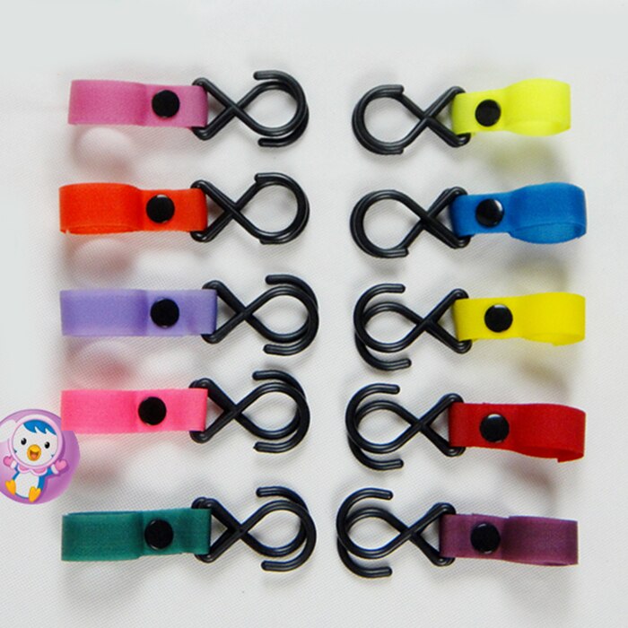 Plastic Multifunctional Baby Stroller Hook Conveniently Hanger Metal Clasp Colorful Cart Hook Accessorie