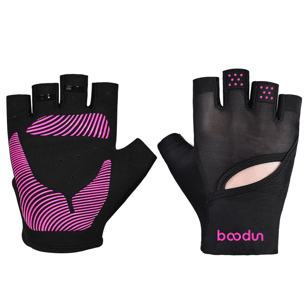 Nuevos guantes deportivos de fitness para mujer, guantes de fitness de medio dedo para yoga: 2 / S / M