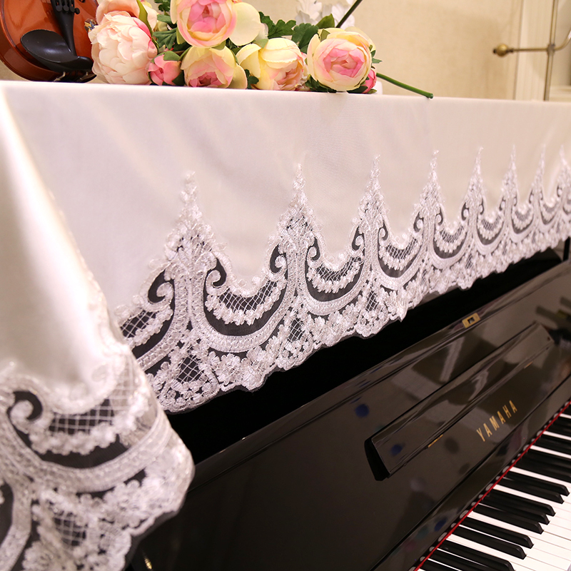 Piano Cover Lace Embroidered Cover Towel Piano Dust Cover Cloth Cover Double Single Music Stool Set