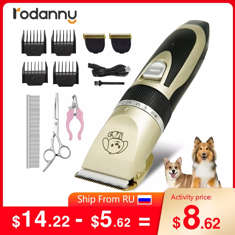 Rodanny Huisdier Tondeuse Grooming Set Kapsel Trimmer Scheerapparaat Usb Oplaadbare Low-Noise Dog Clippers Professionele