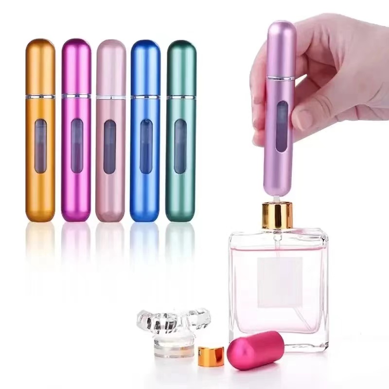 8/10 ml Mini Tragbare Nachfüllbare Parfüm Flasche Zerstäuber Pumpe Aluminium sprühen Flasche Kosmetische Behälter Reise machen-hoch-Werkzeug