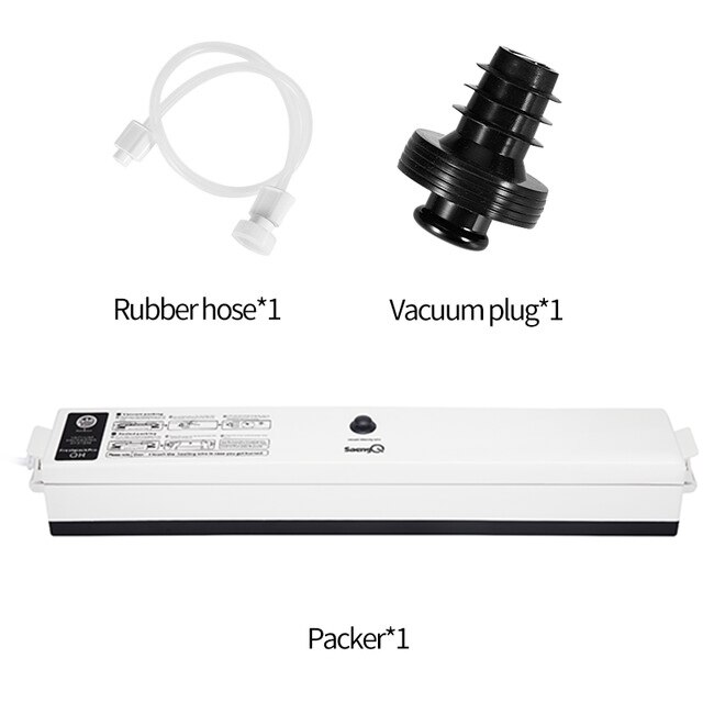 Electric Vacuum Sealer Packaging Machine For Home Kitchen Including 15pcs Food Saver Bags Commercial Vacuum Food Sealing Sealer: BLACK-2pcs / 220V