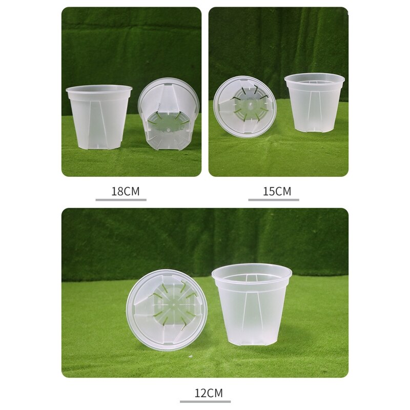 Clear Bloempot Planter Cactus 12/15/18Cm Duurzaam Pp Transparante Bloempot Orchidee Pot Met Gaten voor Thuis Bureau