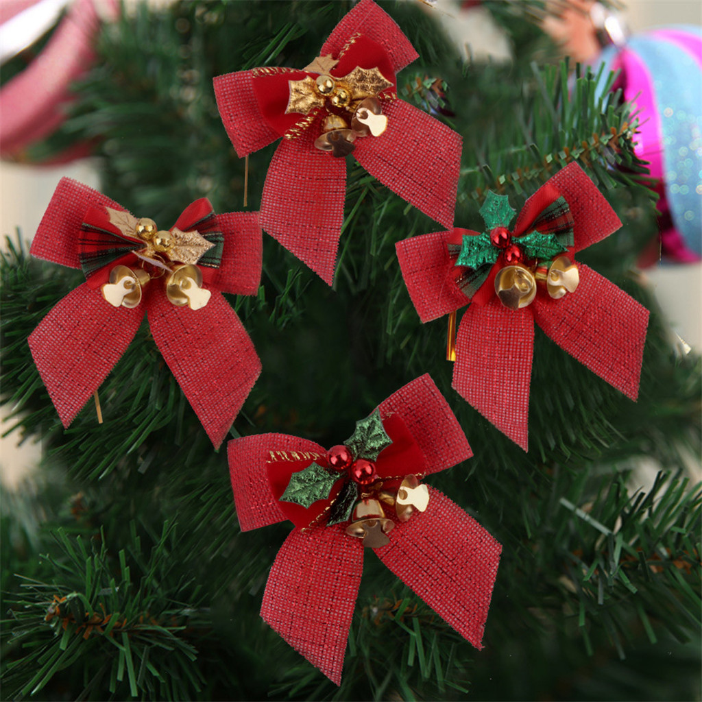 MUQGEW Kerst boog Ornament met bells Kerst Boog Met Iron Bells Kerstkrans Met xmas Boom Decoraties #822Y45